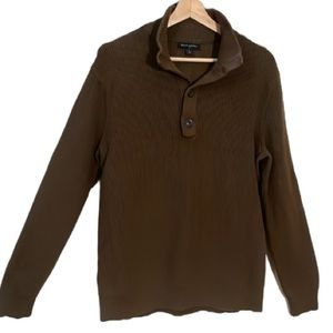 2/$30 Banana Republic Brown Rib Knit Mock Neck Sweater Size Large